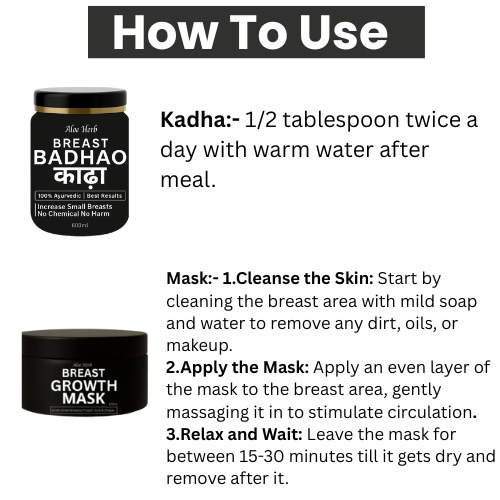 Breast Badhao Kadha & Breast Growth Mask To Increase Breasts Size & Shape By Aloe Herb