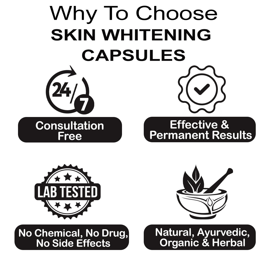Skin Whitening Capsules For Skin Brightening & Skin Tone Improvement 60 Capsules