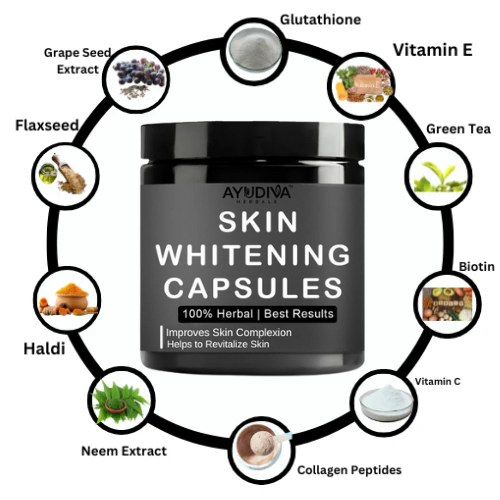 Skin Whitening Capsules For Skin Brightening & Skin Tone Improvement 60 Capsules