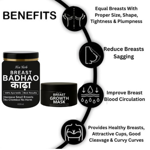 Breast Badhao Kadha & Breast Growth Mask To Increase Breasts Size & Shape By Aloe Herb