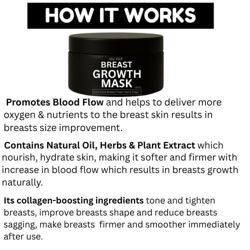 Breast Growth Mask To Increase Breast Size & Enlarge Small Breasts By Aloe Herb
